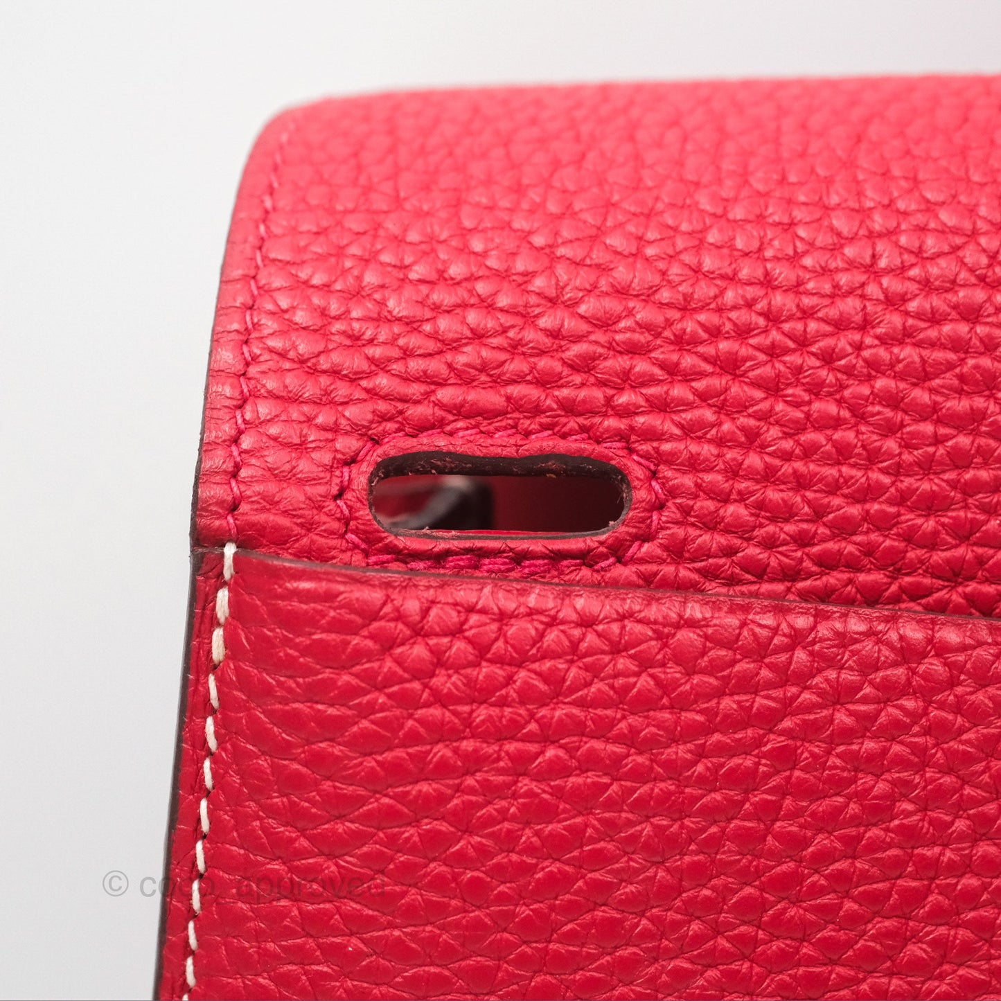 Hermès Halzan 31 Rouge Casque Clemence Palladium Hardware
