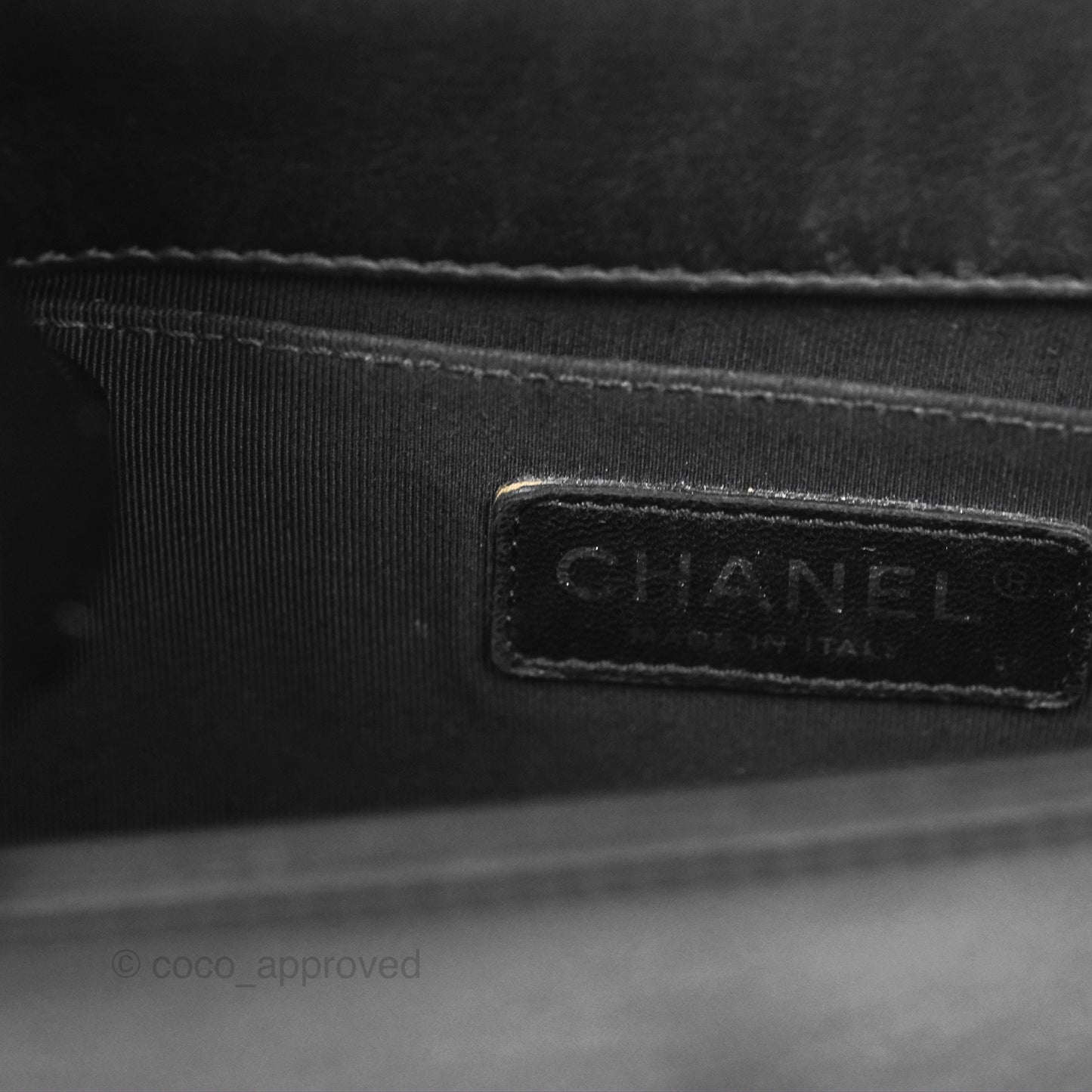Chanel Small Boy Black Calfskin Ruthenium Hardware