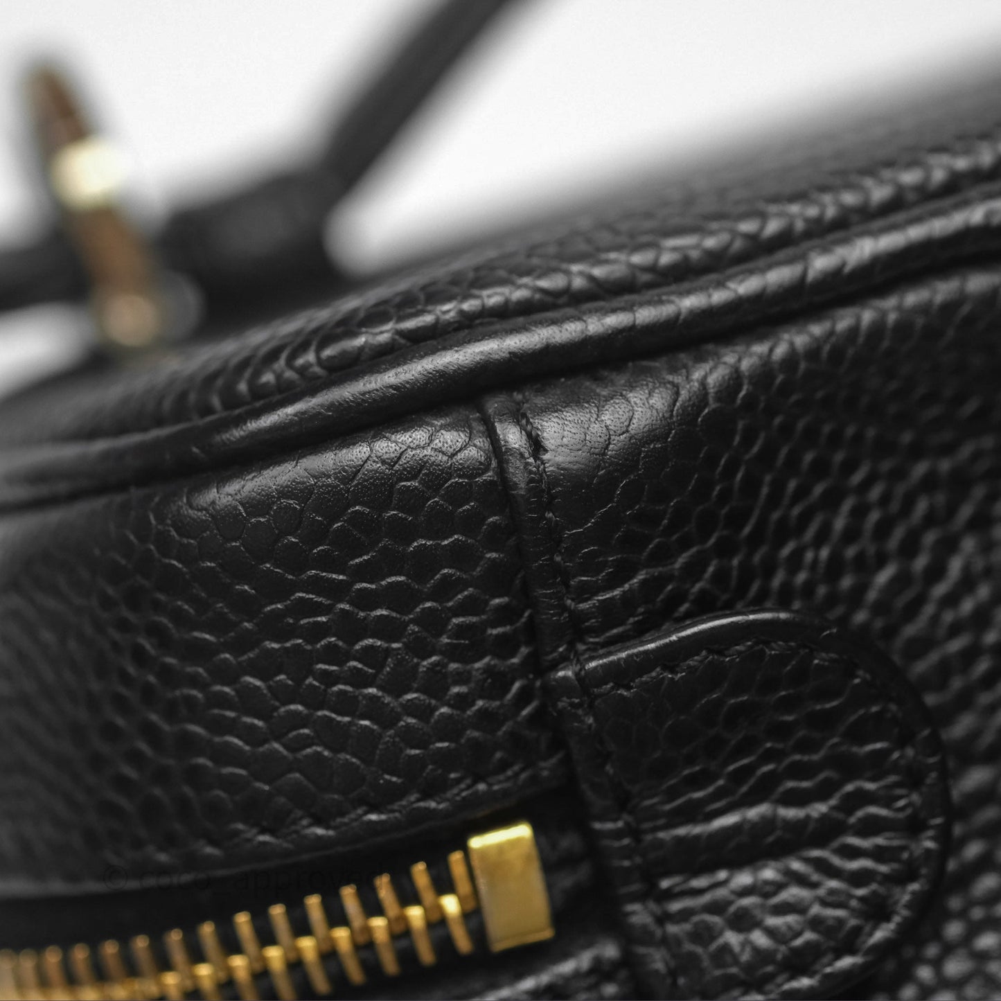 Chanel Vintage Vanity Case Black Caviar Gold Hardware