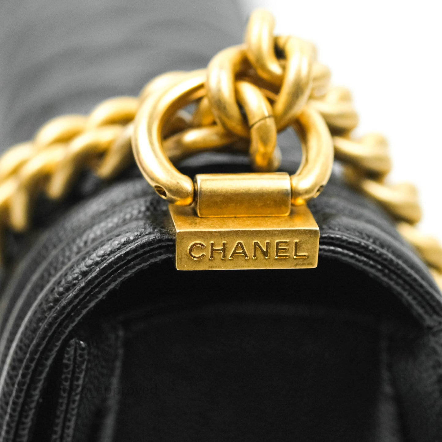 Chanel Quilted Medium Caviar Boy Flap Aged Gold Hardware
