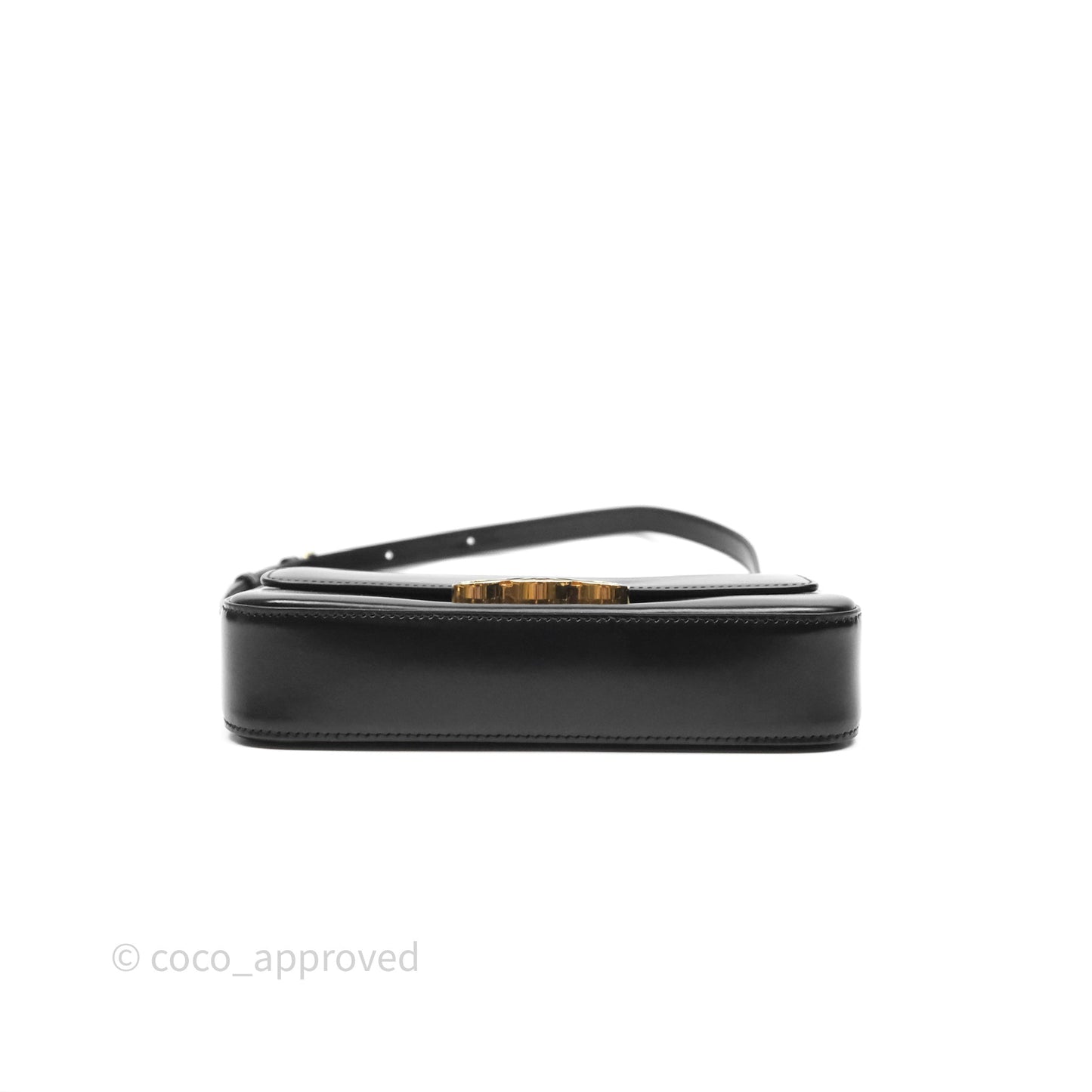 Celine Triomphe Shoulder Bag Black Calfskin