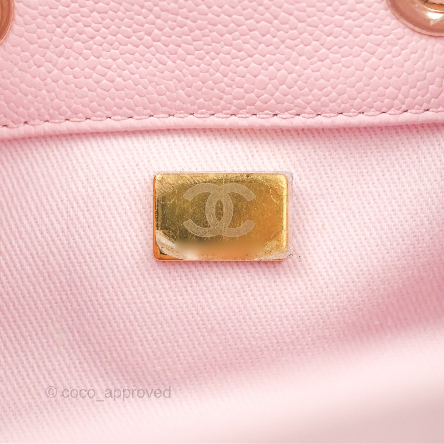 Chanel Business Affinity Drawstring Bucket Bag Light Pink Caviar Gold Hardware