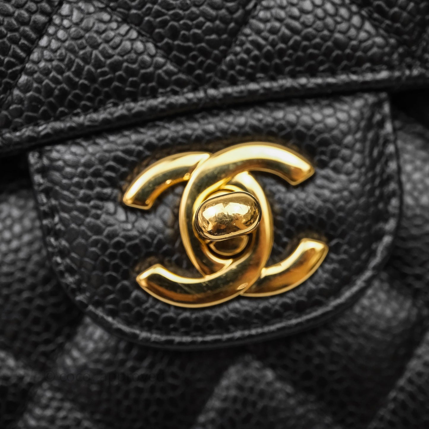 Chanel Classic Medium Flap Quilted Black Caviar Gold Hardware