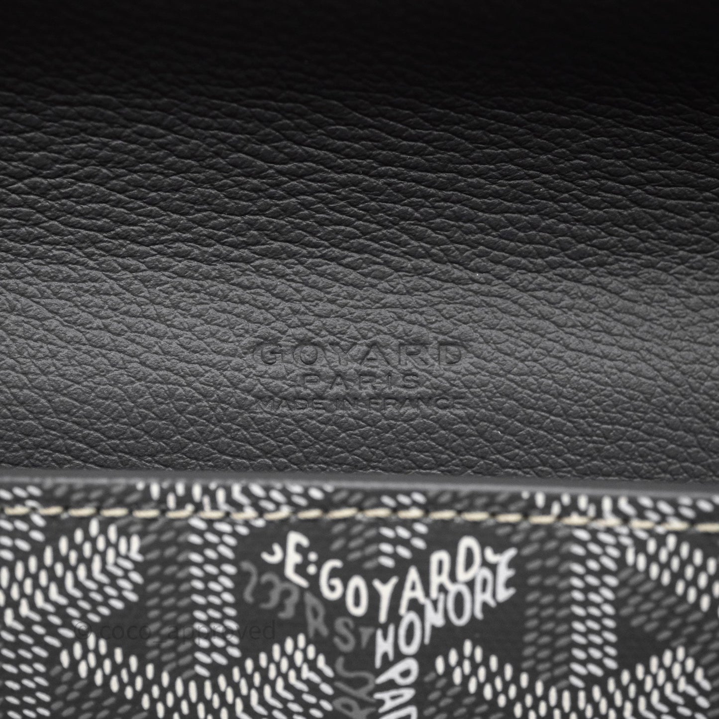 Goyard Chypre Wallet Pouch Chevroches Calfskin Grey