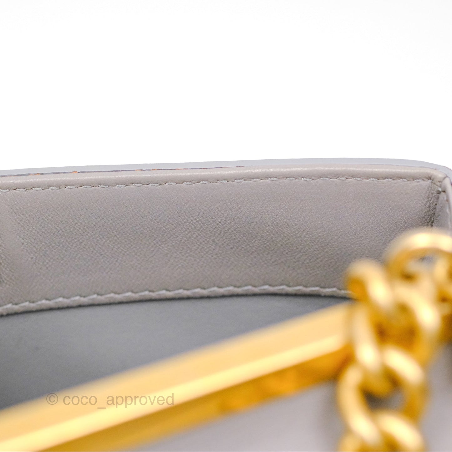 Chanel Small Quilted Coco Luxe Flap Bag Grey Calfskin Aged Gold Hardware