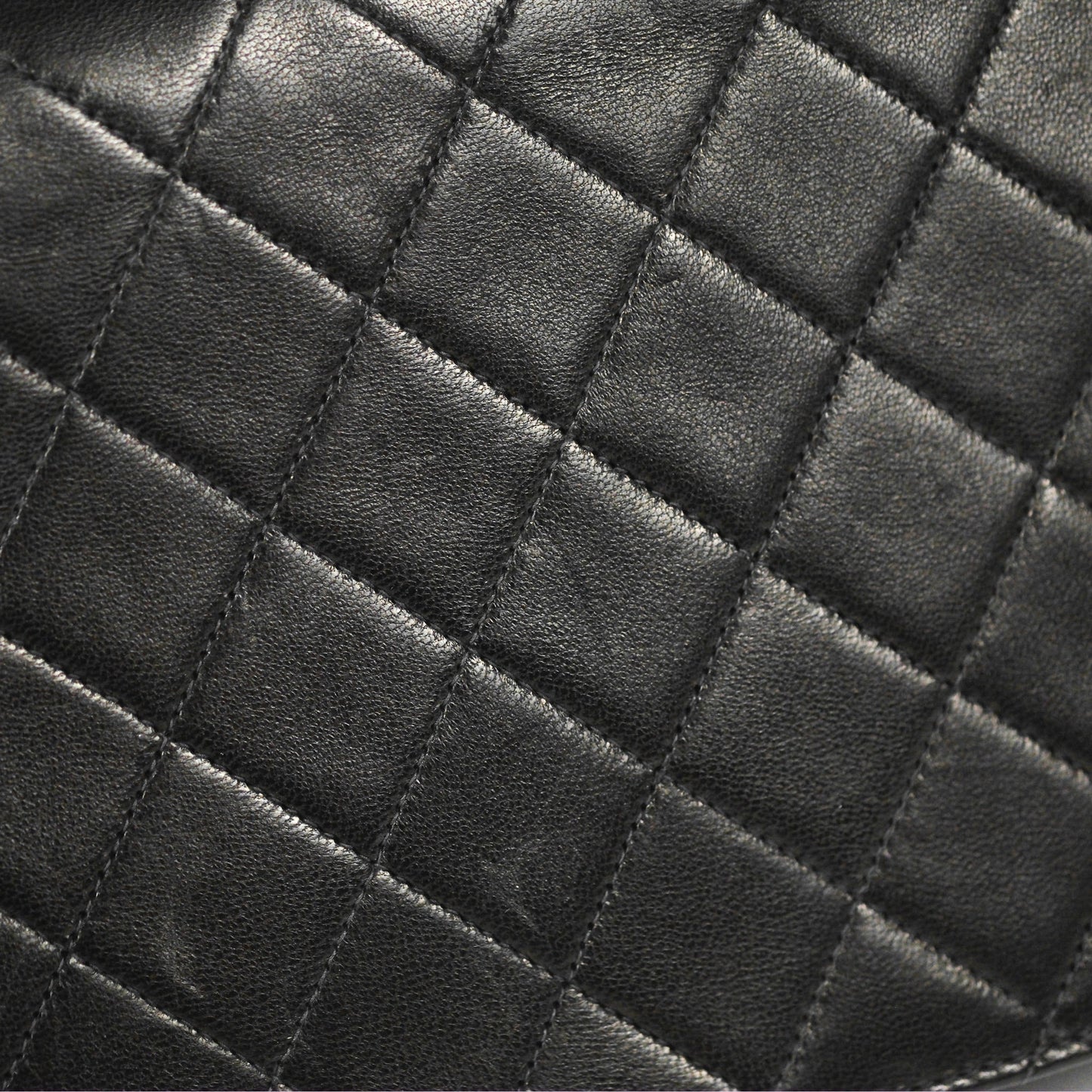 Chanel Vintage Full Flap Quilted Shoulder Bag Black Lambskin 24K Gold Hardware