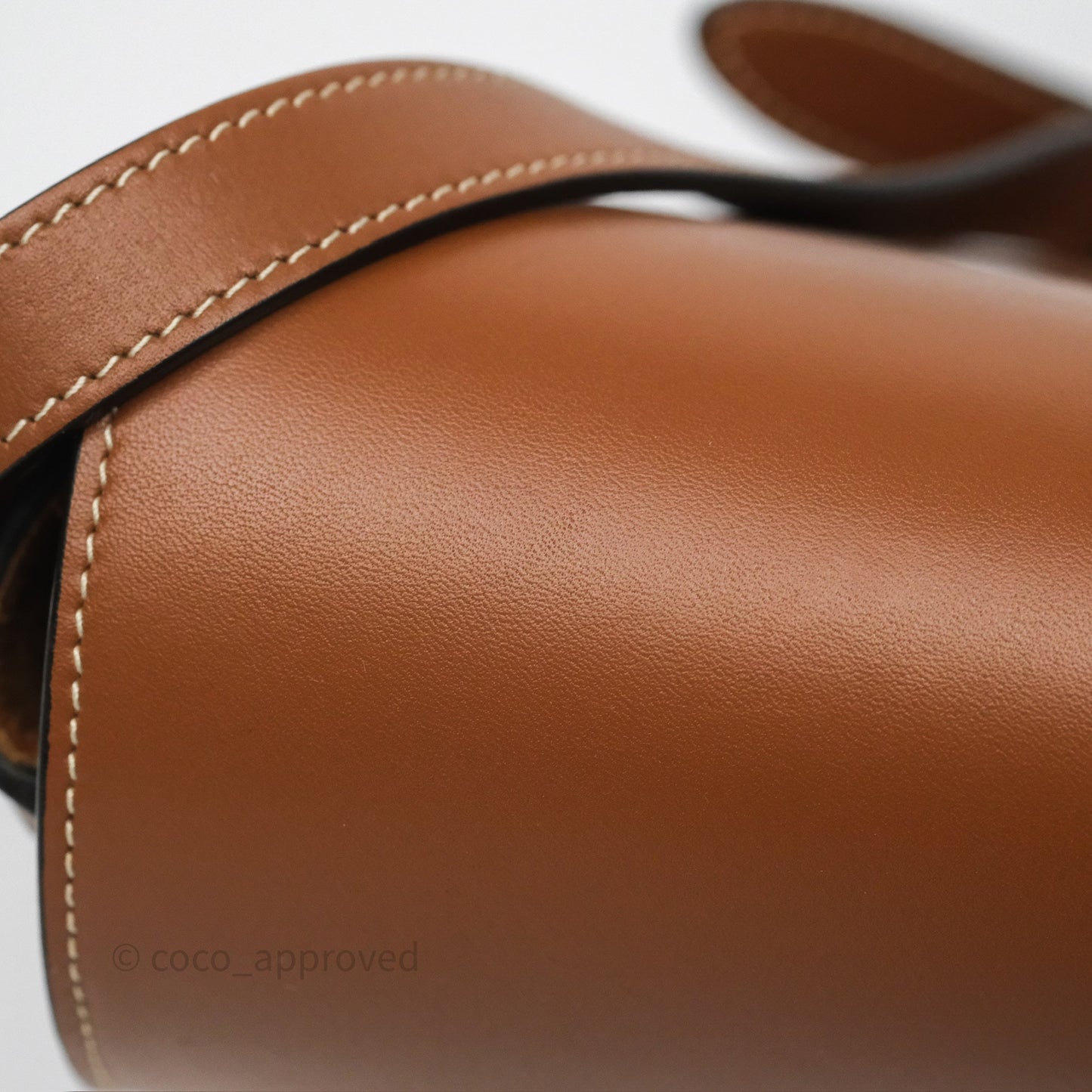 Celine Gold Studs Folco Cuir Triomphe in Smooth Calfskin Tan