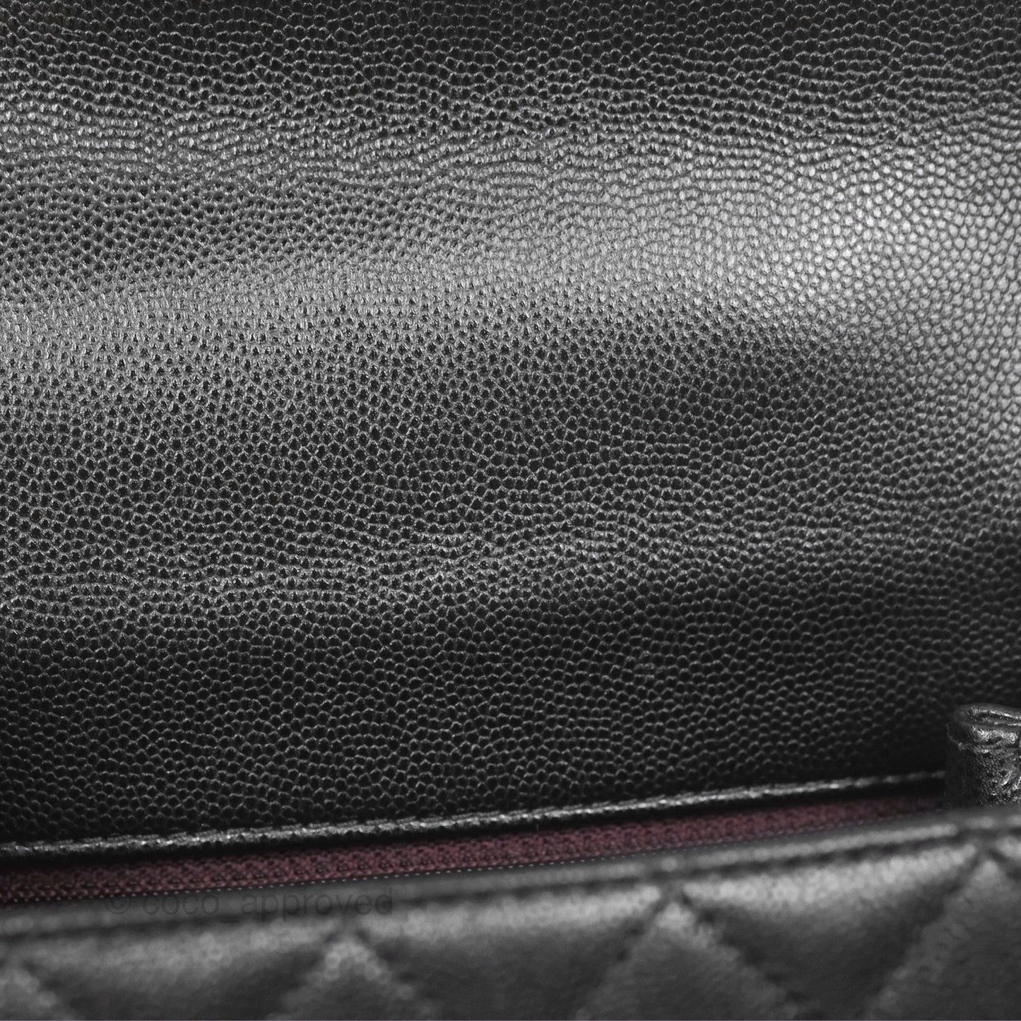 Chanel Small Coco Handle Quilted Black Caviar Gold Hardware
