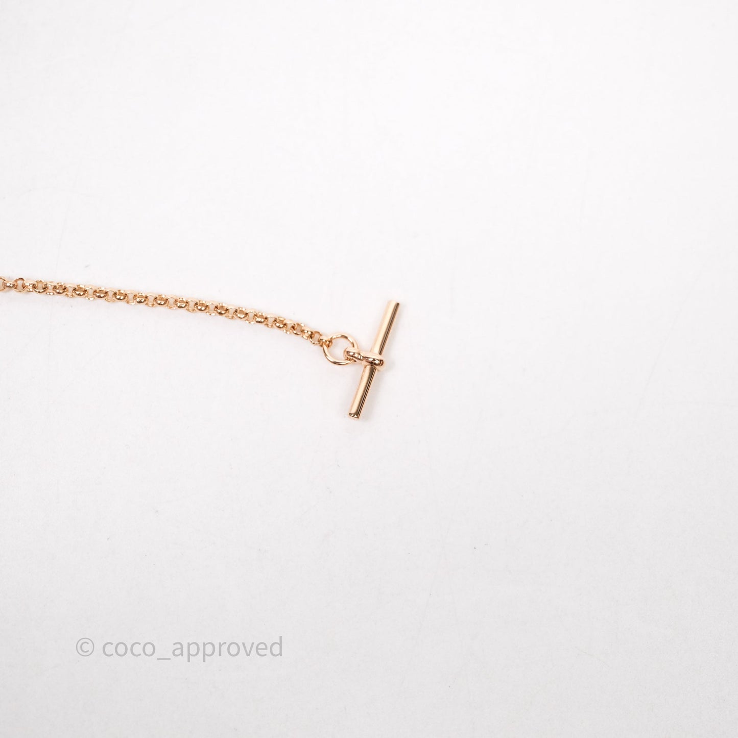 Hermes Ex-Libris Pendant Necklace Diamond Rose Gold Hardware
