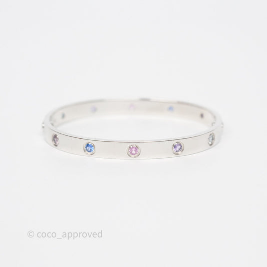 Cartier Rainbow Multistone White Gold Love Bracelet