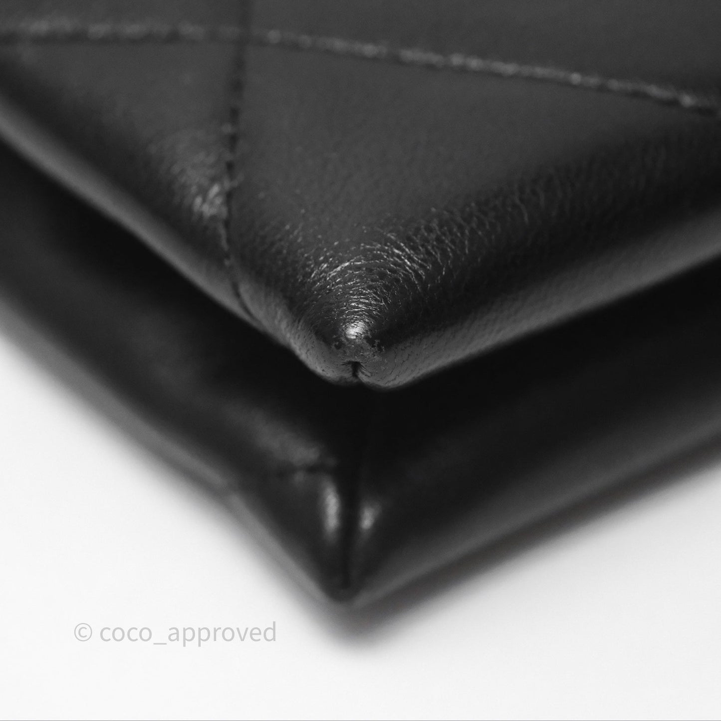 Chanel 19 Pouch Black Shiny Goatskin Mixed Hardware