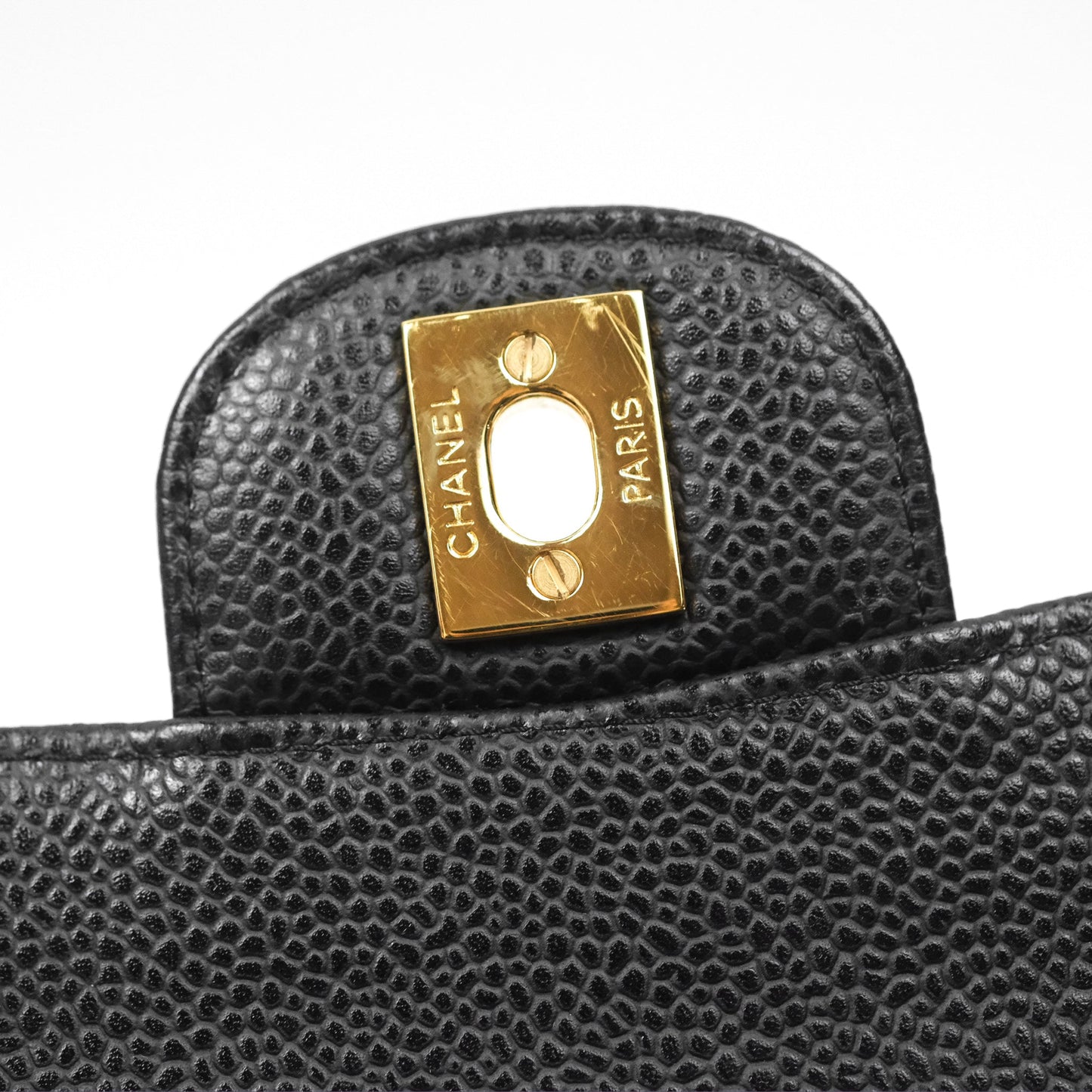 Chanel Small Quilted Classic Flap Black Caviar 24K Gold Hardware