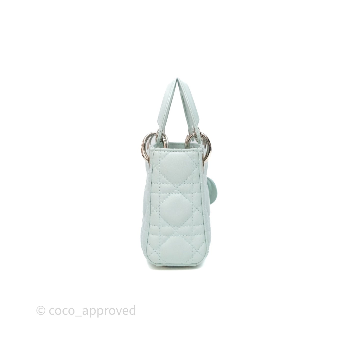 Christian Dior Mirco Lady Dior Cannage Calfskin Light Green Matte