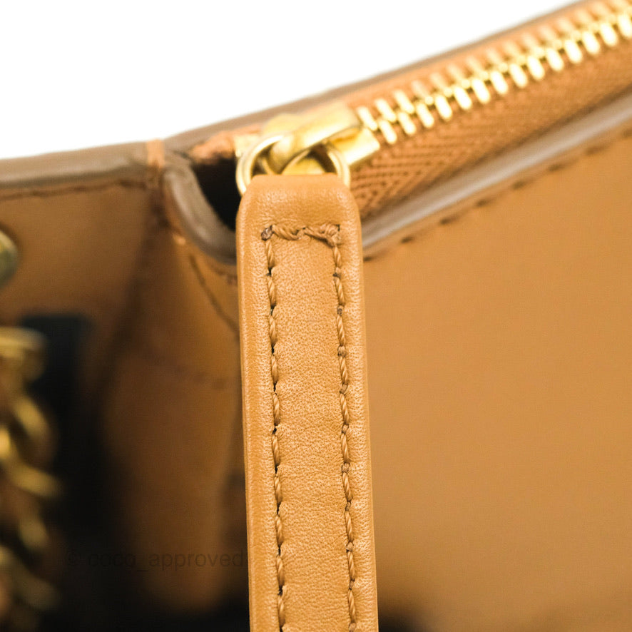 Chanel Flap Waist Bag with Leather & Tweed Coin Purses Dark Beige Calfskin