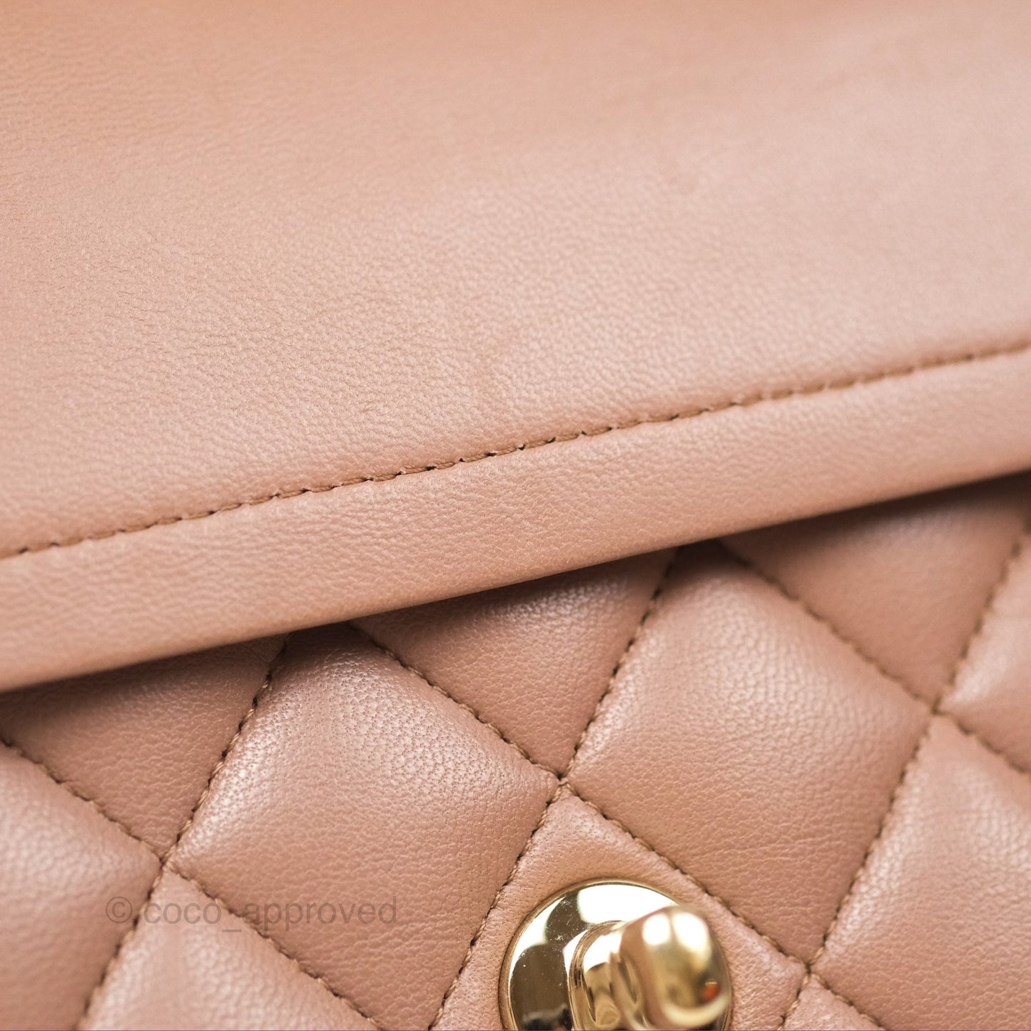 Chanel Classic M/L Medium Flap Quilted Dark Beige Lambskin Gold Hardware
