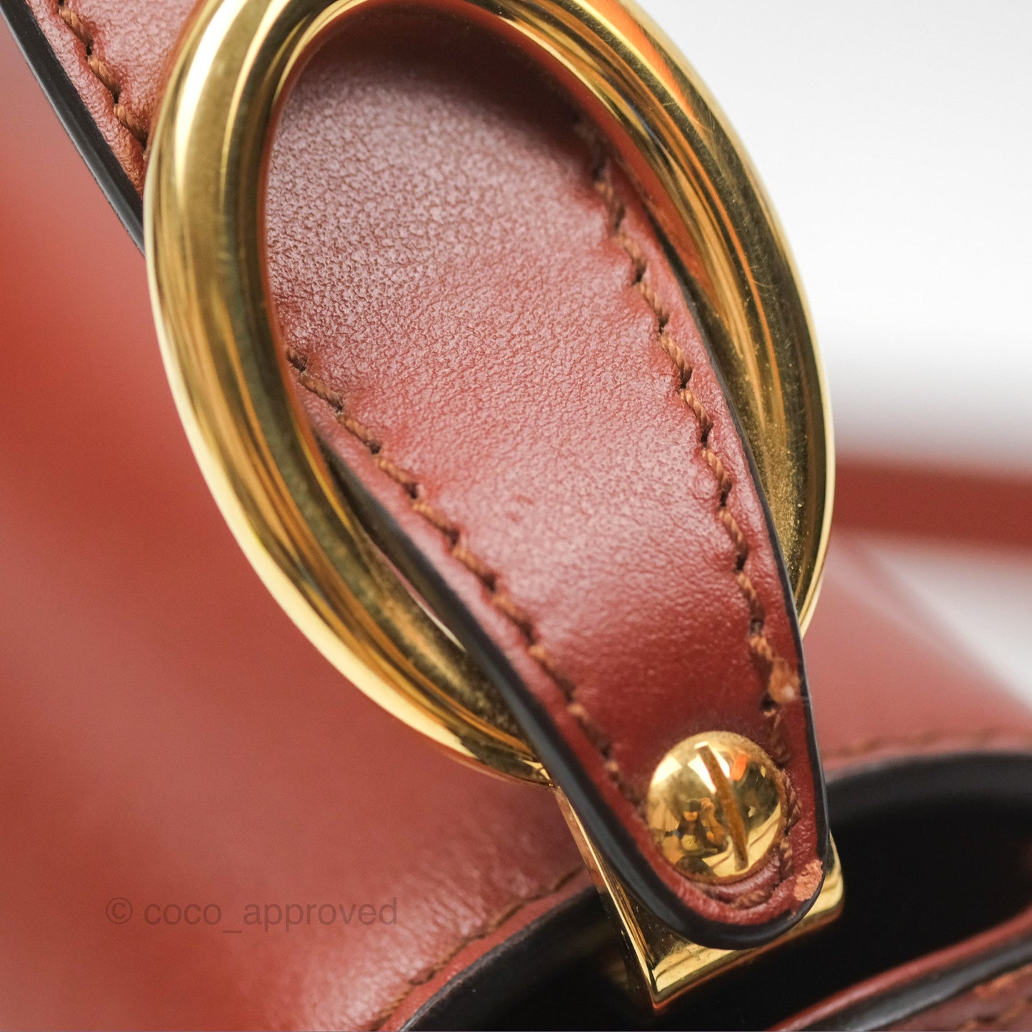 Chloé Mini C Bag Sepia Brown Shiny/Suede Calfskin