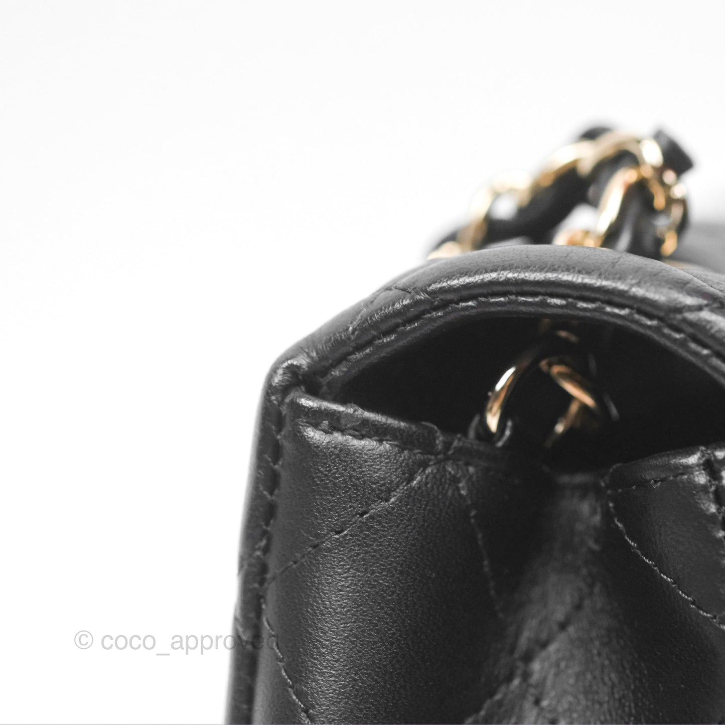 Chanel Quilted Mini Rectangular Black Lambskin Gold Hardware