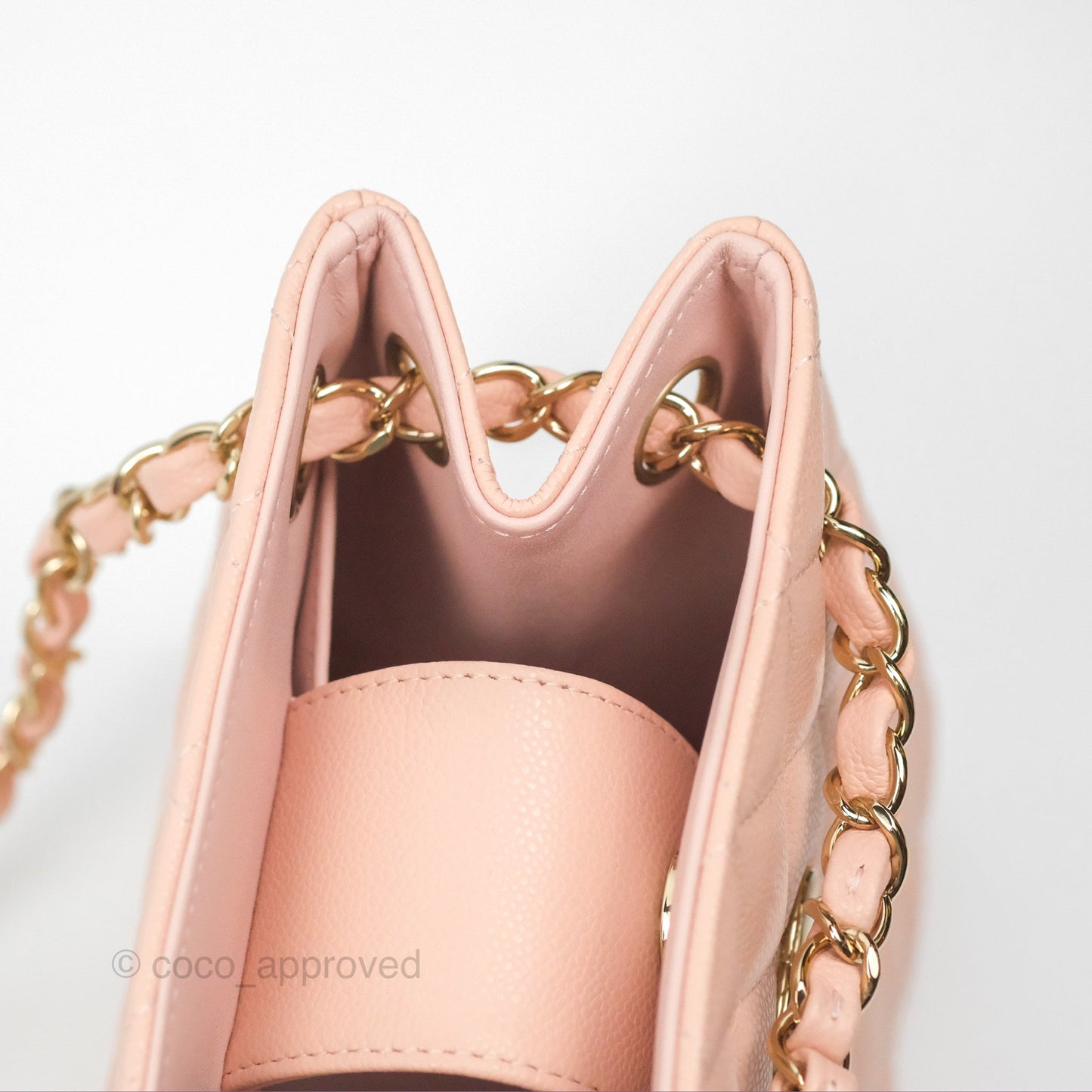 Chanel Mini Bucket Tote Pink Caviar Gold Hardware 22S