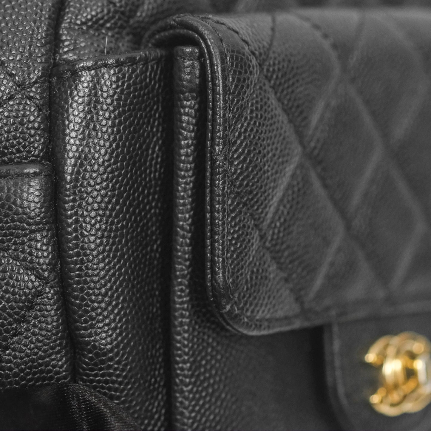 Chanel CC Day Camera Bag Black Caviar Gold Hardware