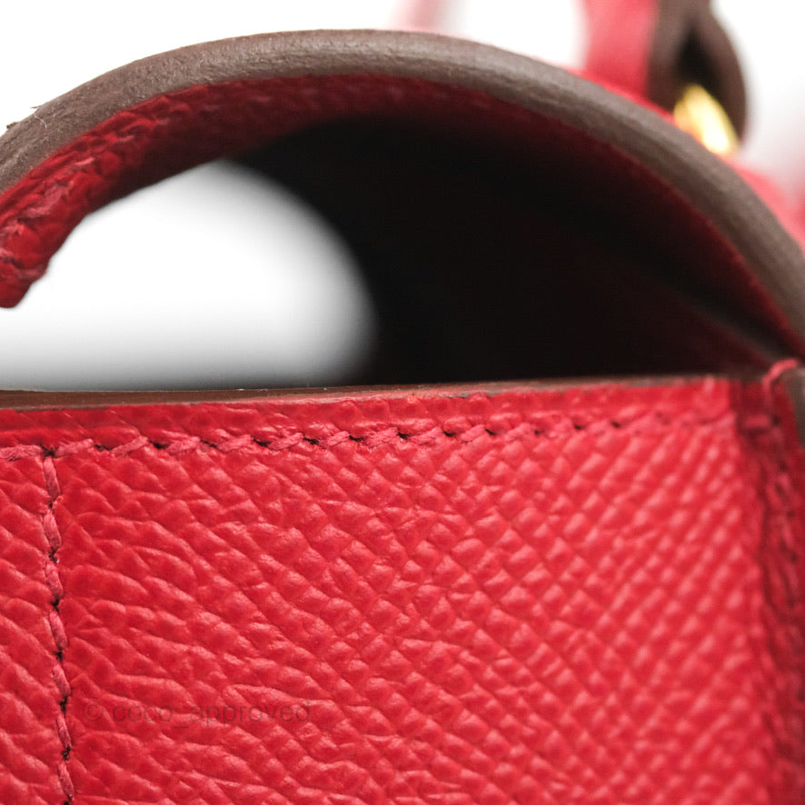 Hermès Della Cavalleria Mini Bag Rouge Piment Epsom Gold Hardware