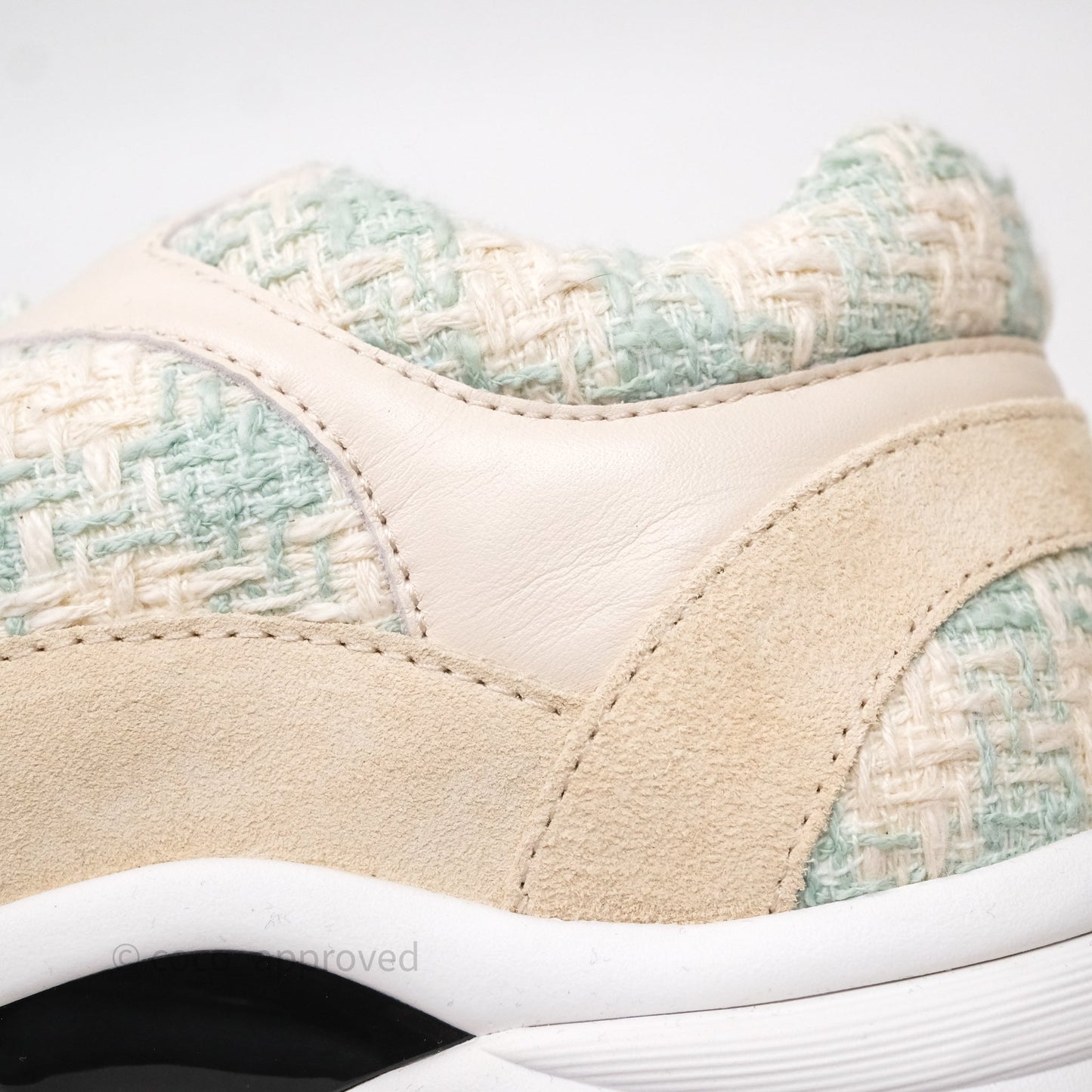 Chanel CC Sneakers Beige/ Blue Tweed Size 39
