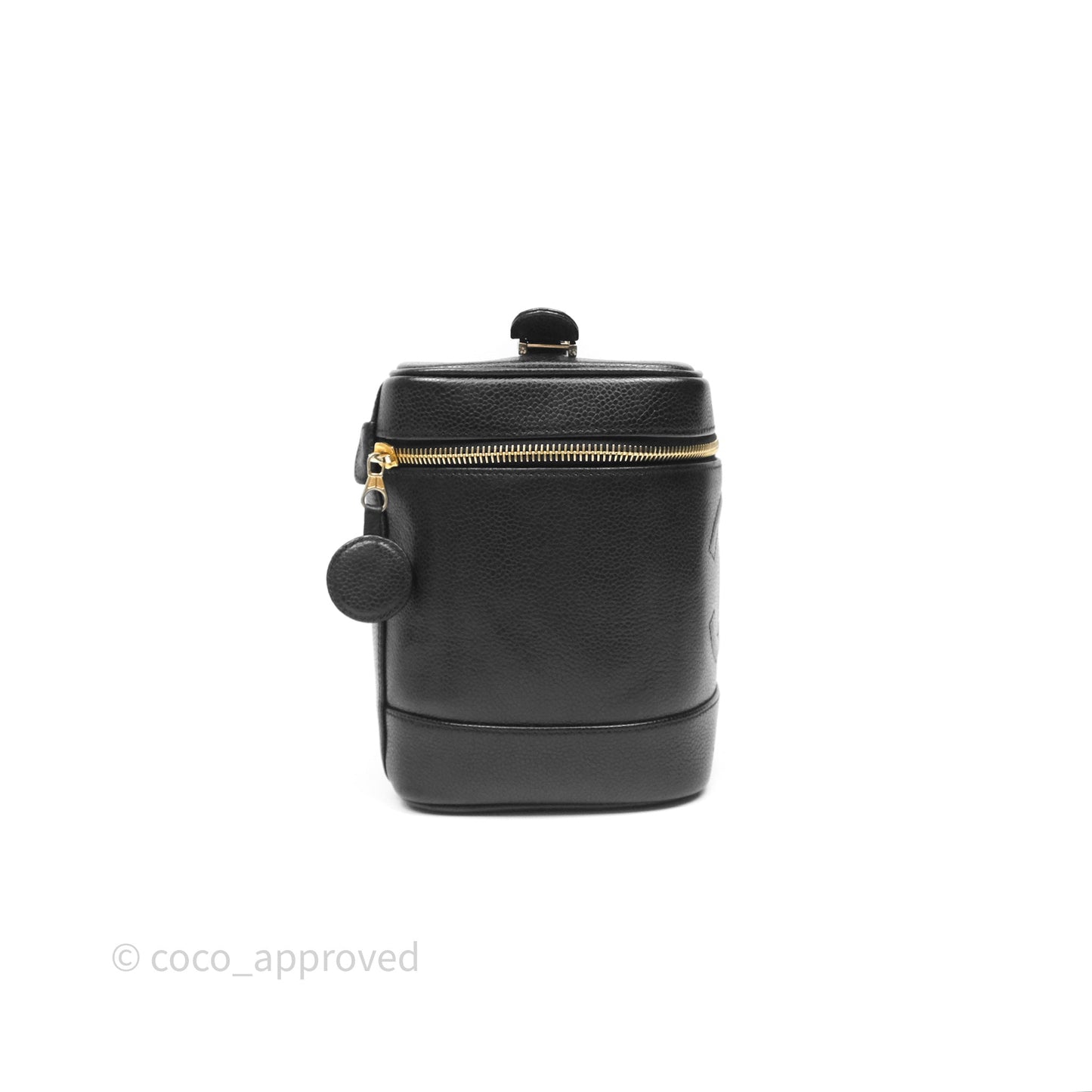 Chanel Vintage Vanity Case Black Caviar Gold Hardware