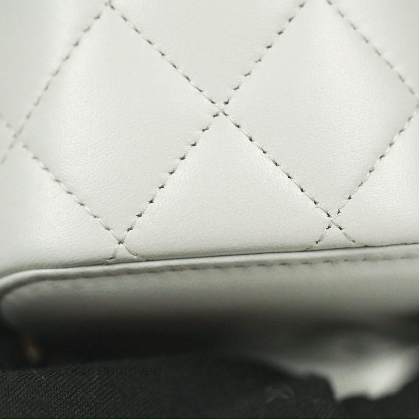 Chanel Quilted Vanity Rectangular with Camellia Adjustable Chain Light Blue Lambskin 23S