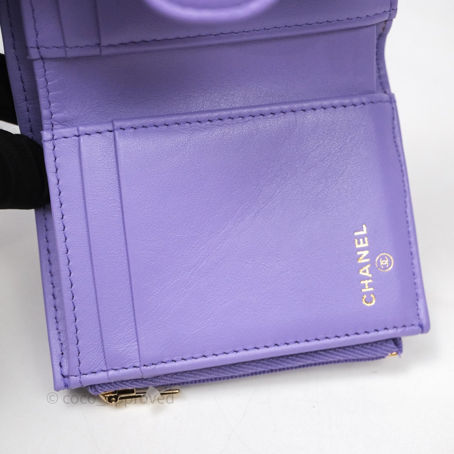 Chanel Classic Flap Wallet Purple Caviar Gold Hardware⁣ 20S