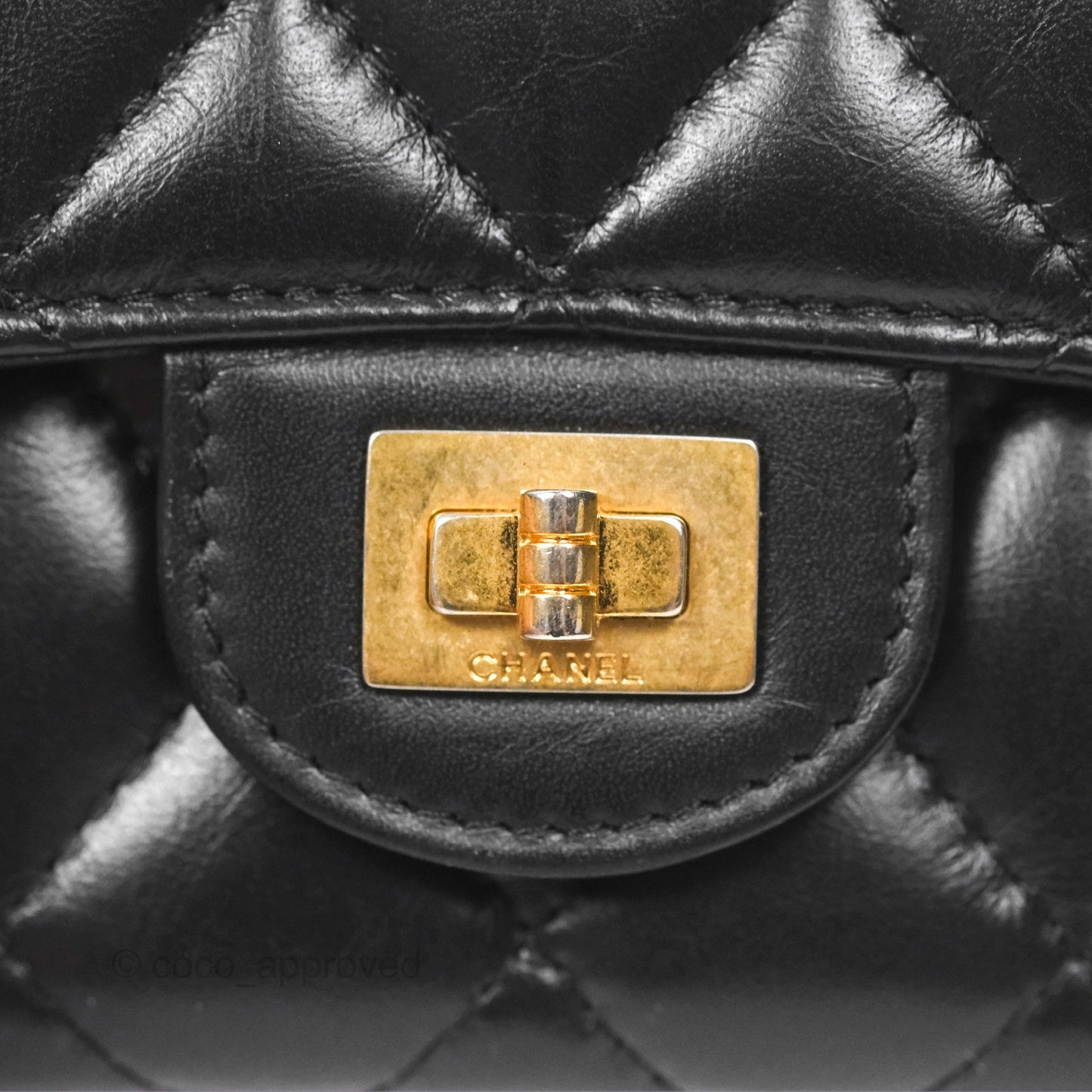 Chanel Reissue Card Holder Black Aged Calfskin Gold Hardware