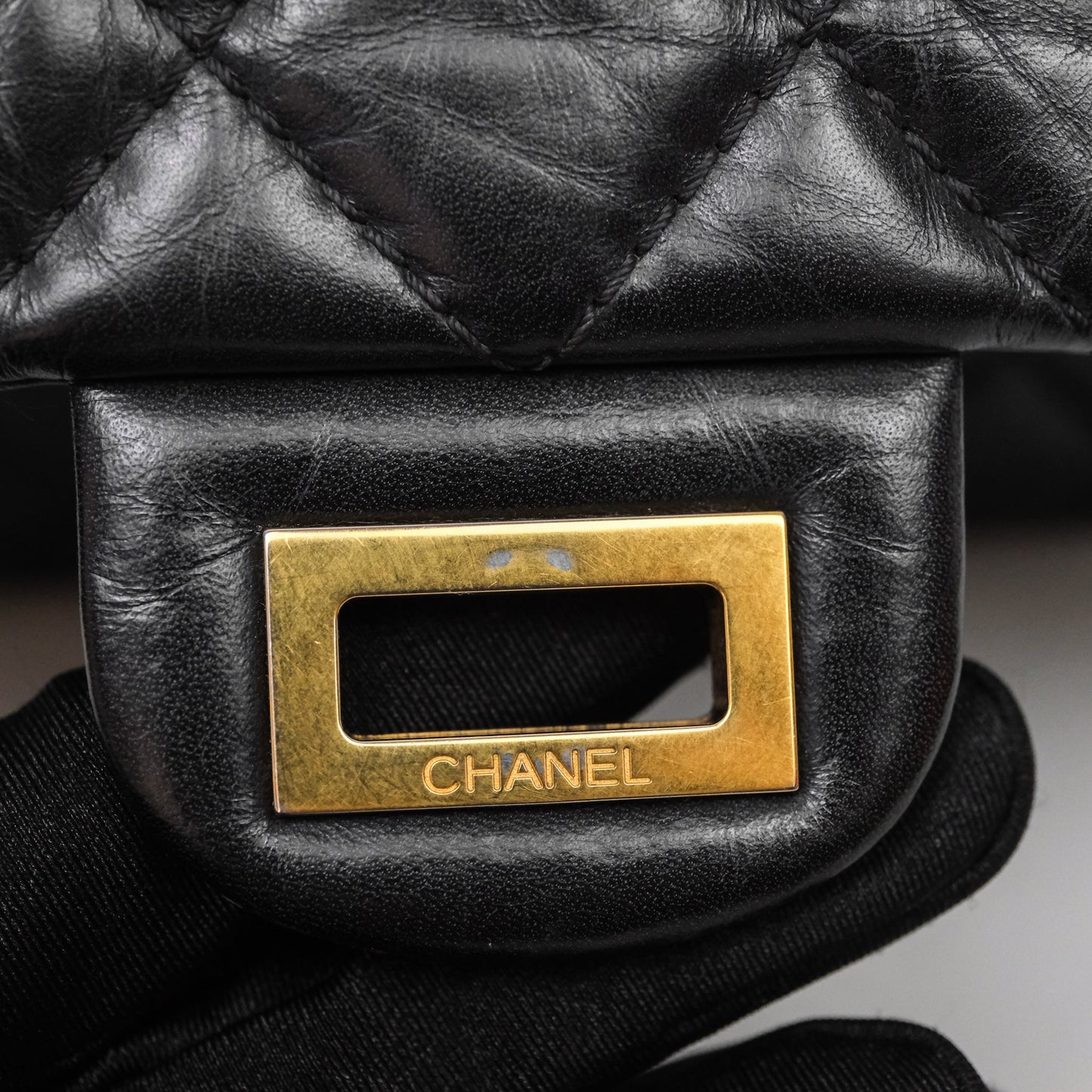 Chanel Quilted 2.55 Reissue 226 Flap Bag Black Aged Calfskin Gold Hardware