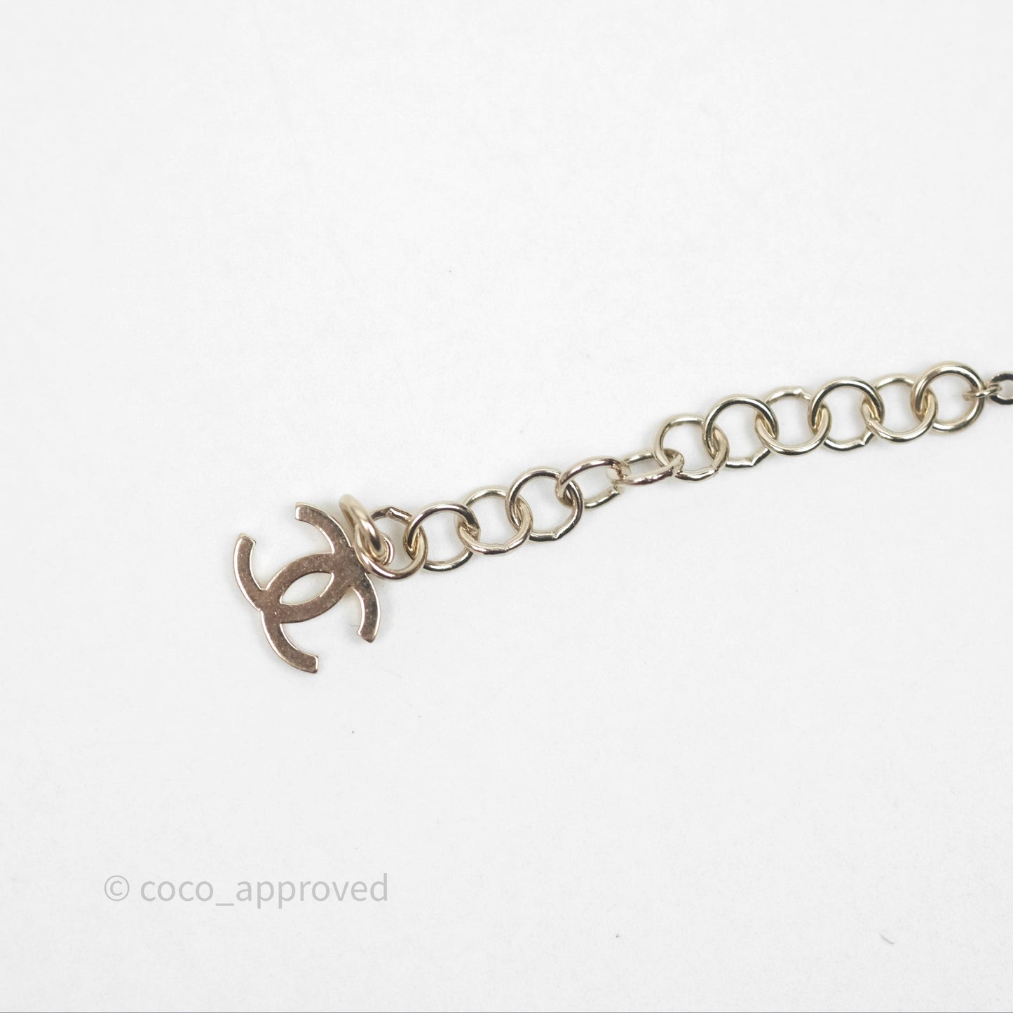 Chanel CC Crystal Bracelet Gold Tone 25P
