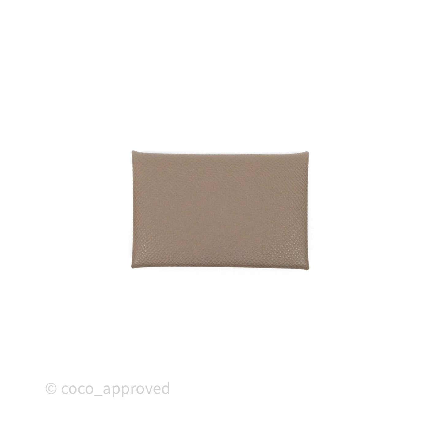 Hermès Calvi Card Holder Etoupe 18 Epsom