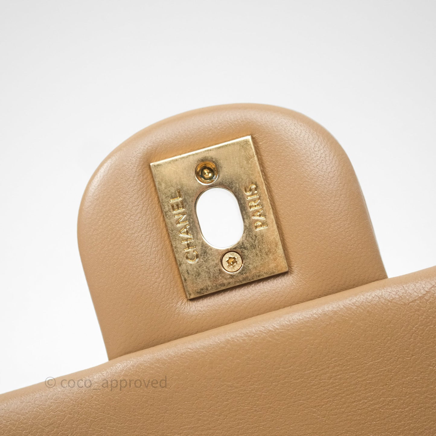 Chanel Mini Flap Bag With Heart CC Charm Dark Beige Lambskin Aged Gold Hardware
