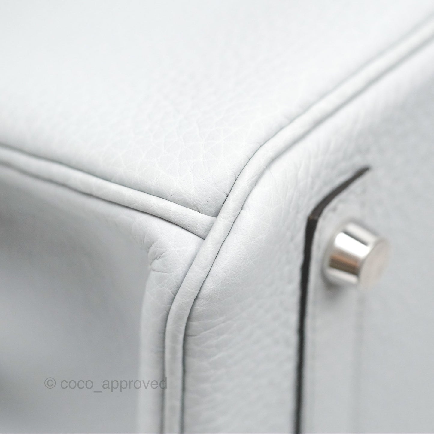 Hermès Birkin 30 Retourne Blue Pale Clemence Palladium Hardware