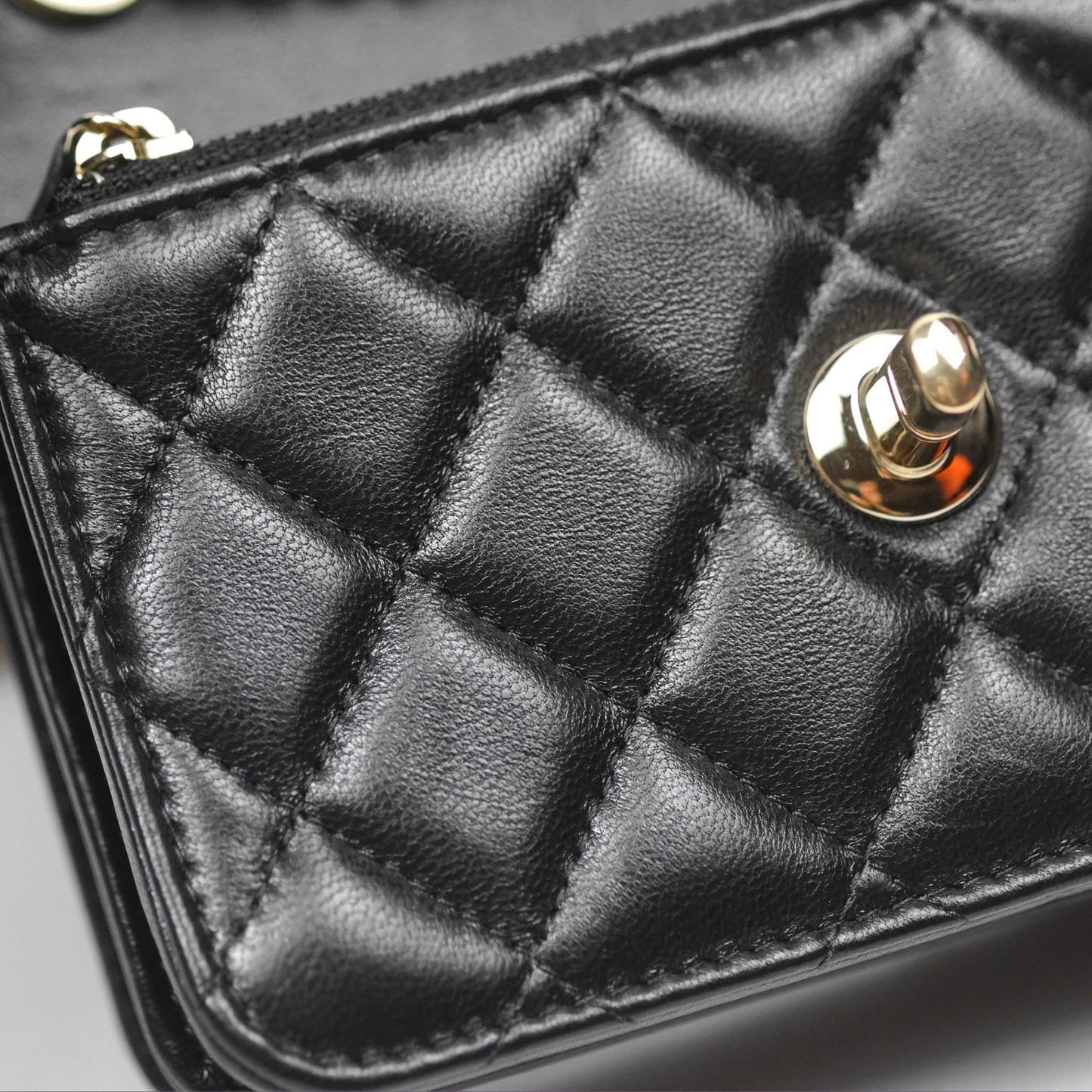 Chanel Mini Trendy WOC Black Lambskin Gold Hardware