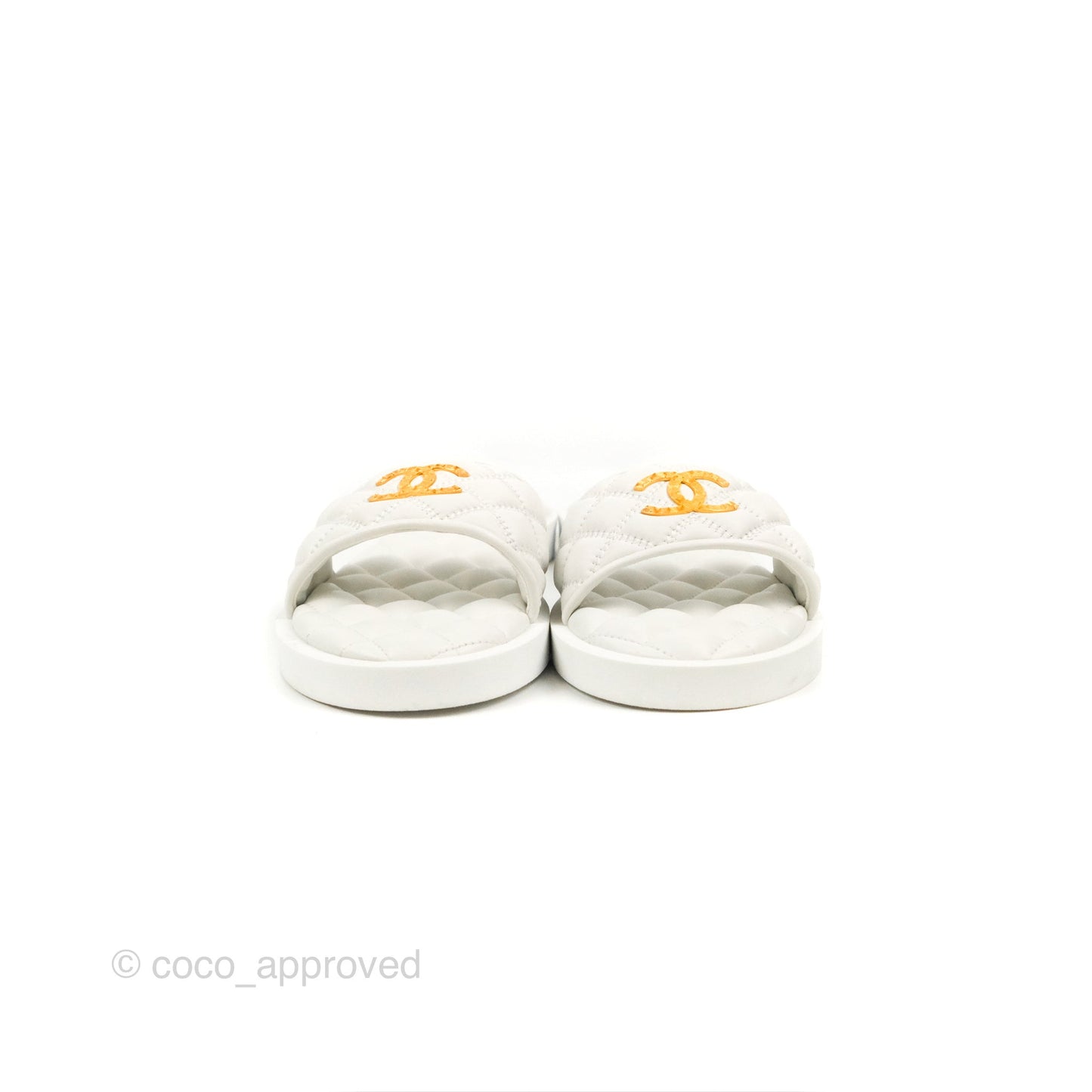 Chanel White Slippers