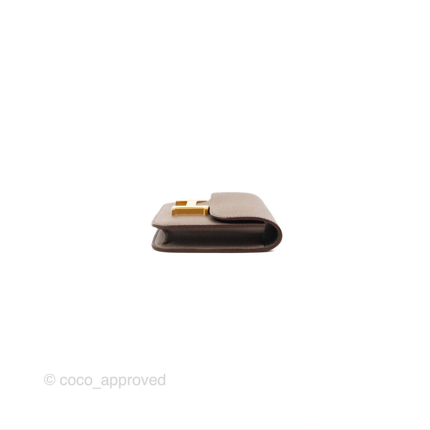 Hermès Constance Slim Wallet Etain Epsom Gold Hardware