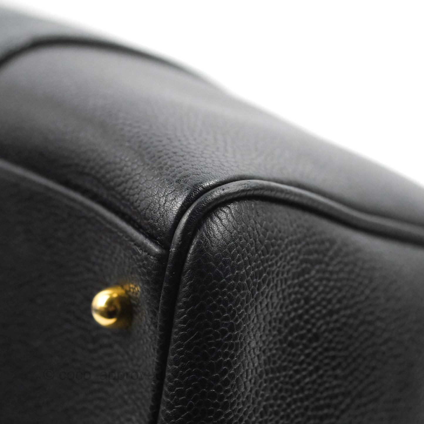 Chanel Vintage Boston Bag Black Caviar Gold Hardware