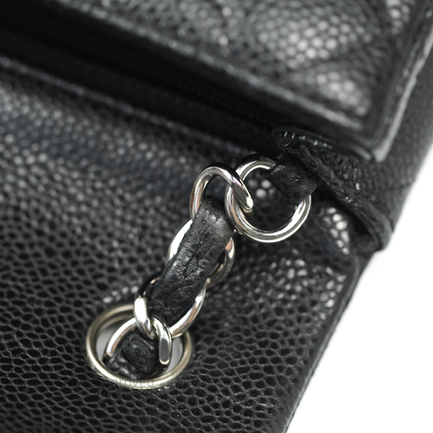 Chanel Classic Quilted Mini Rectangular Flap Black Caviar Silver Hardware
