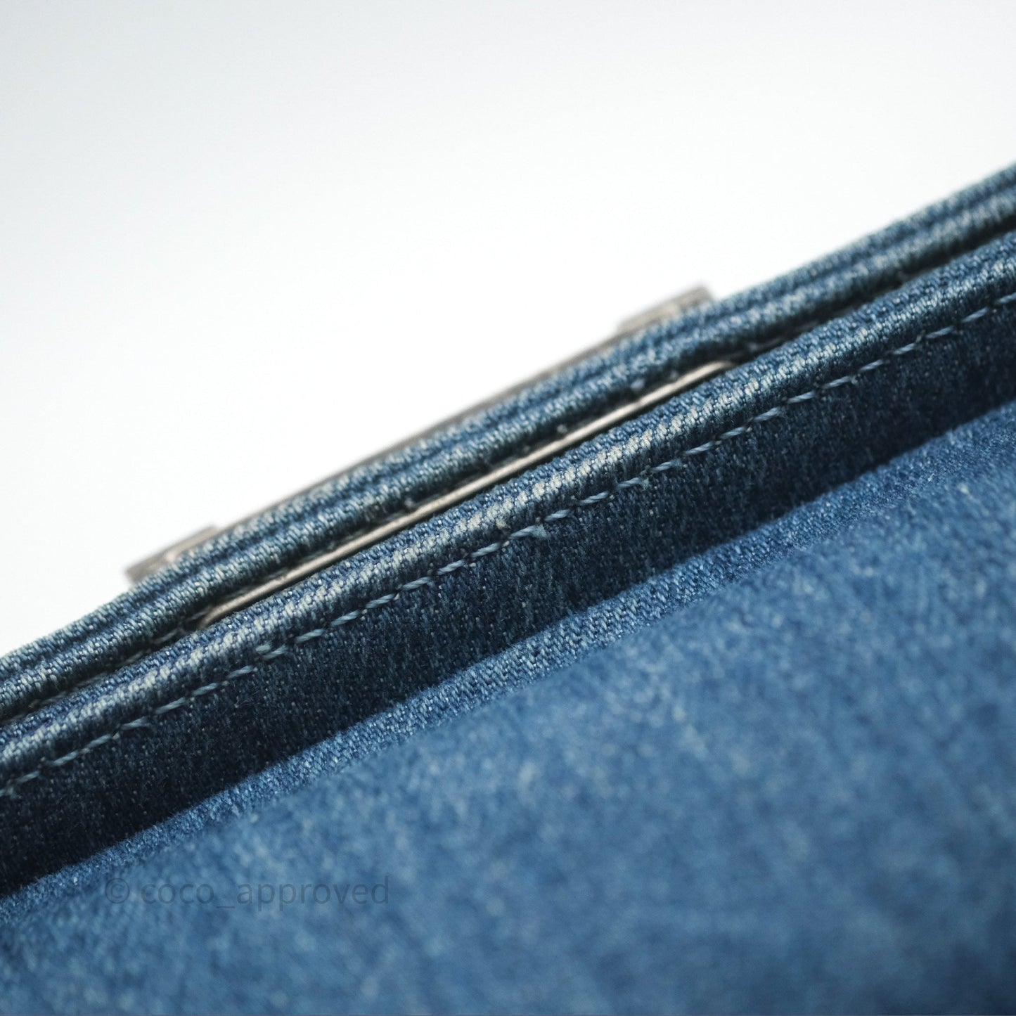 Chanel Small Boy Blue Denim Tweed Ruthenium Hardware