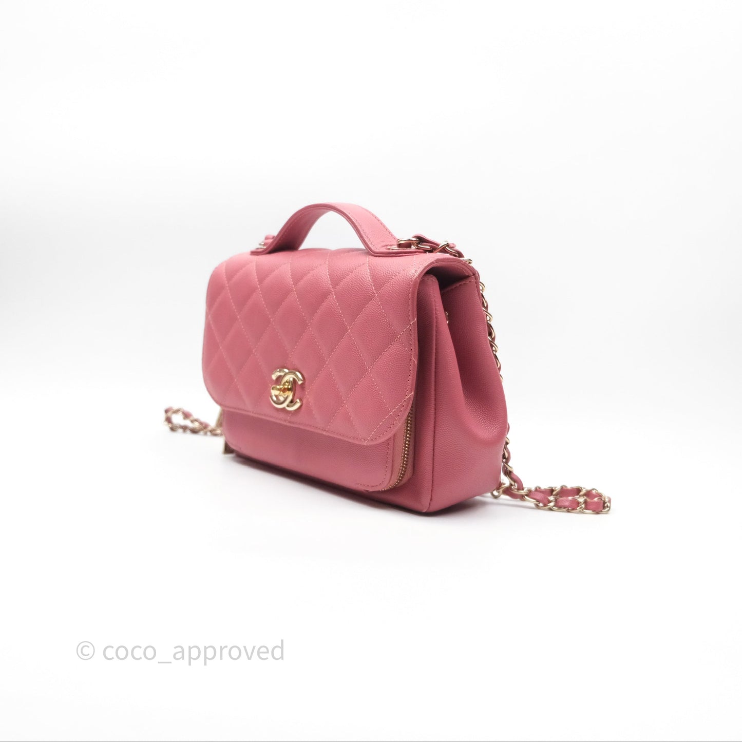 Chanel Quilted Medium Business Affinity Flap Rose Pink Caviar Gold Hardware