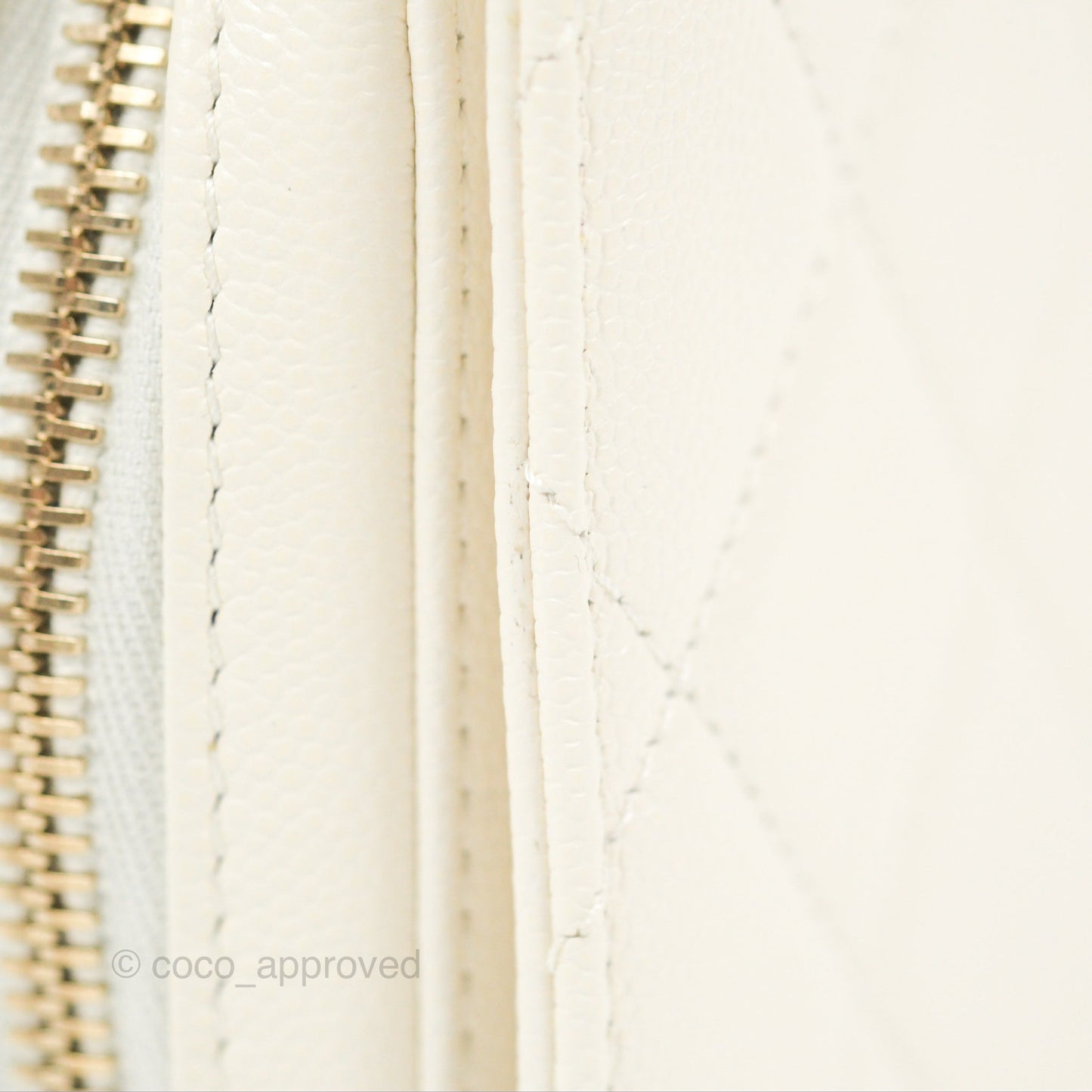 Chanel Quilted Small Like The Wallet Flap Ivory White Caviar Light Gold Hardware 22C