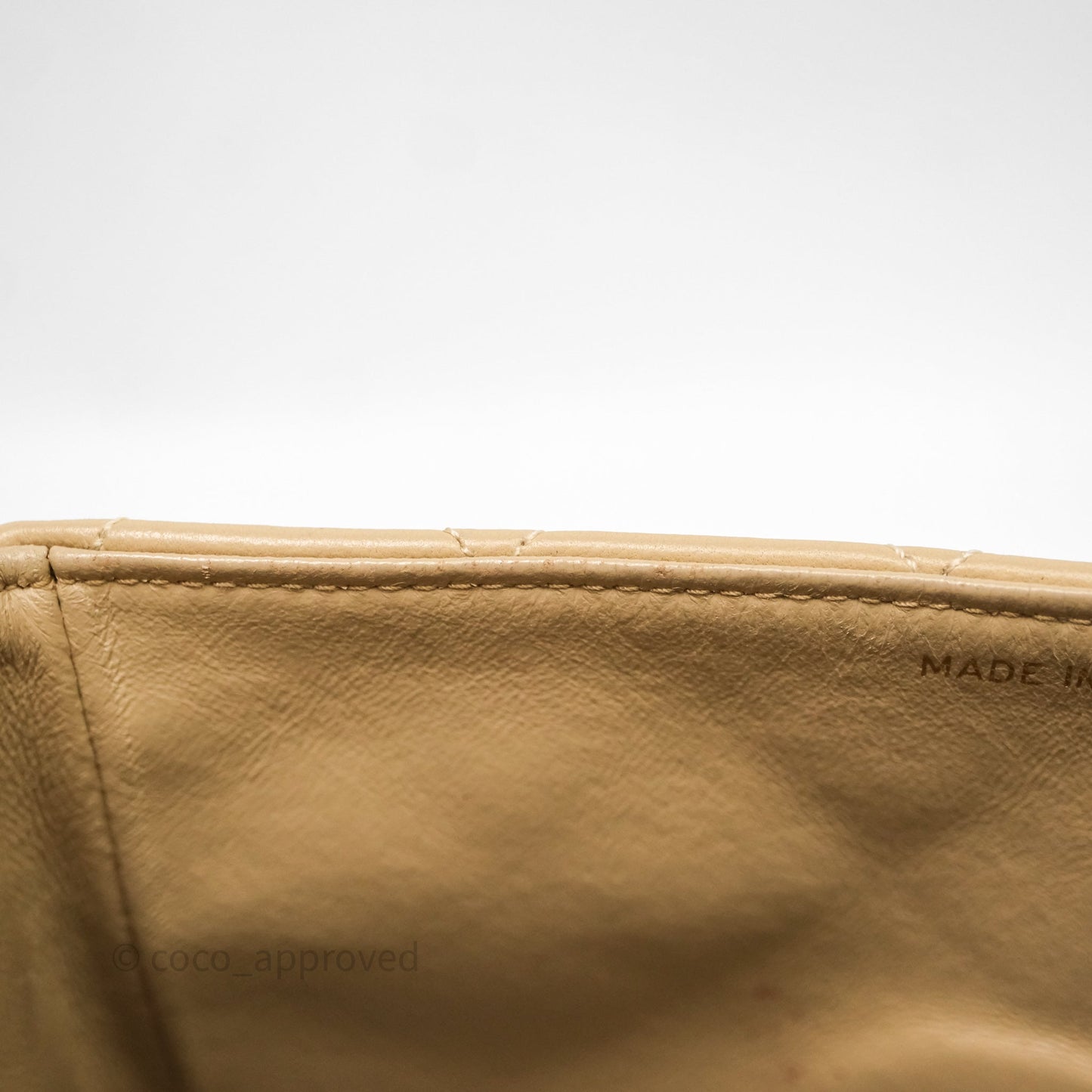 Chanel Vintage Mini Flap Bag Beige Lambskin Gold Hardware