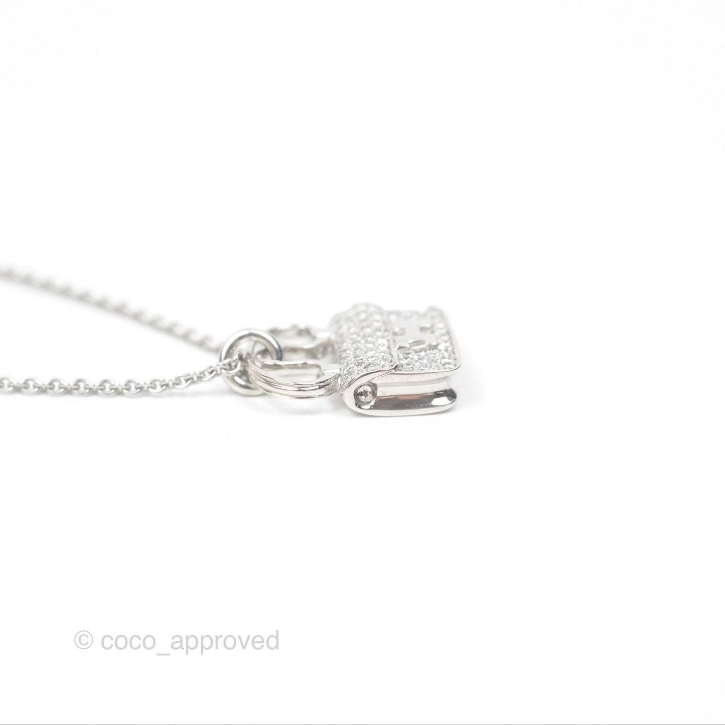Hermès Constance Amulettes Diamonds Pendant Necklace White Gold