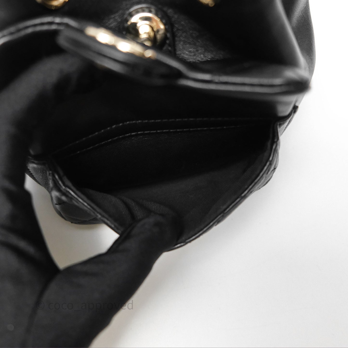 Chanel Small Duma Drawstring Backpack Black Lambskin Gold Hardware