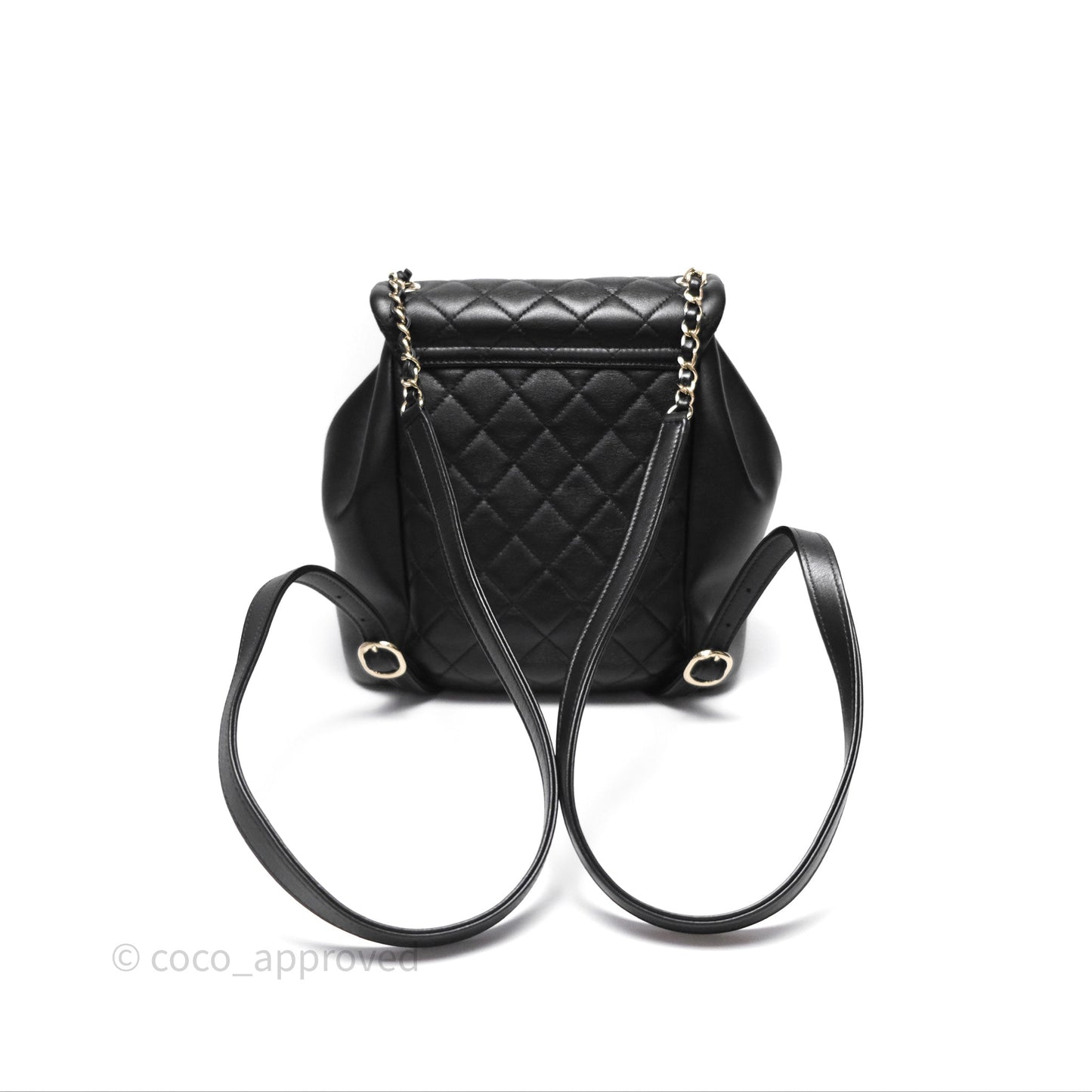 Chanel Quilted Large Duma Drawstring Backpack Black Lambskin Gold Hardware