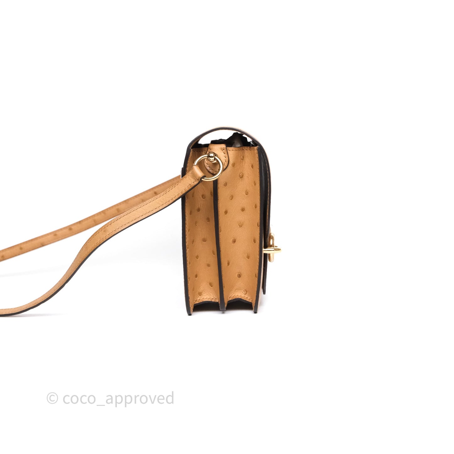Hermès Roulis Mini 18 Chai 0M Ostich Gold Hardware