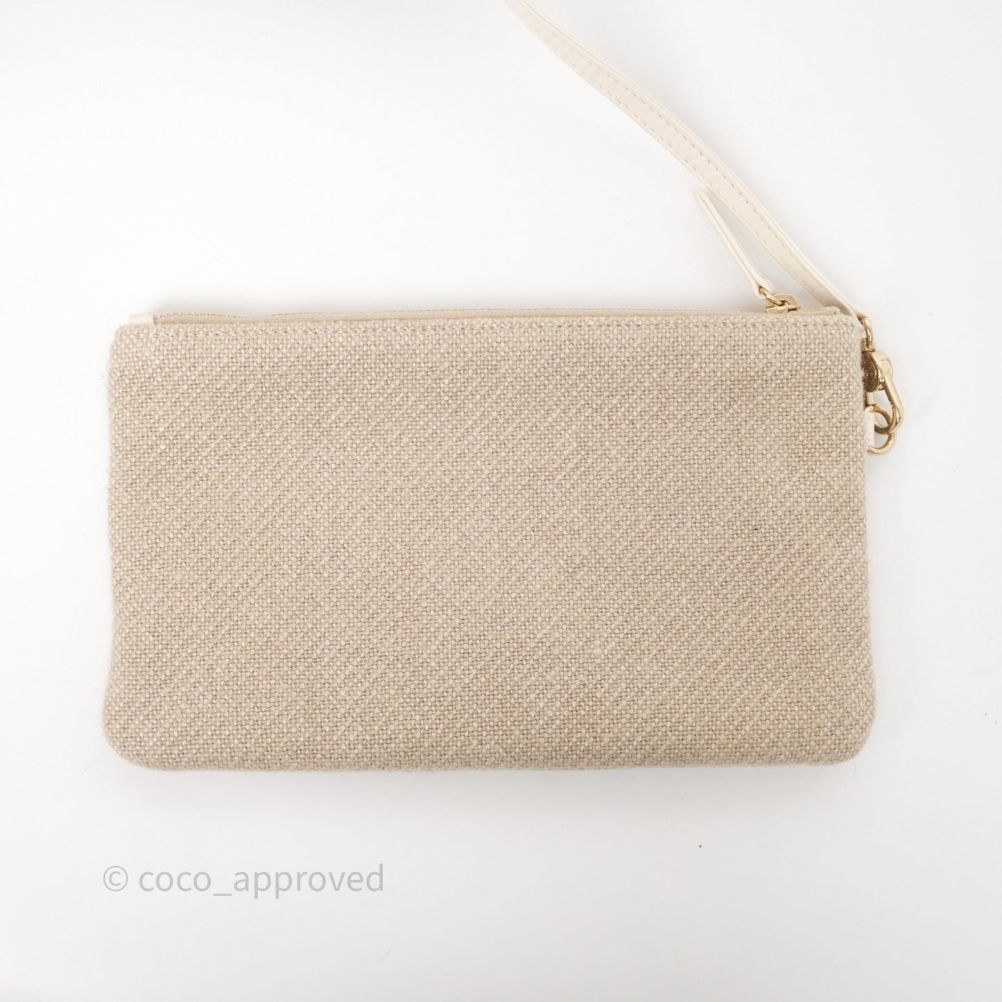Chanel New Small Deauville Tote Beige Canvas Gold Hardware