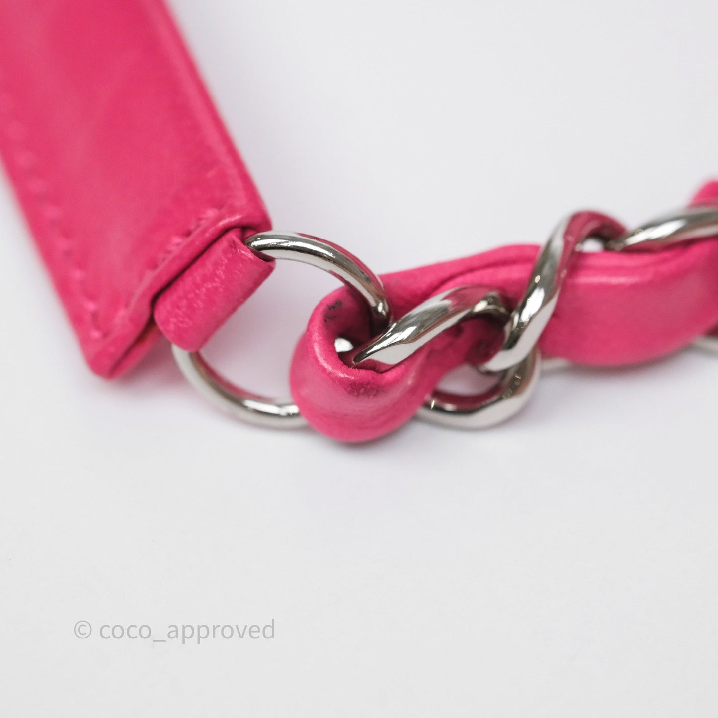 Chanel Stitched Double Flap Bag Pink Calfskin Silver Hardware