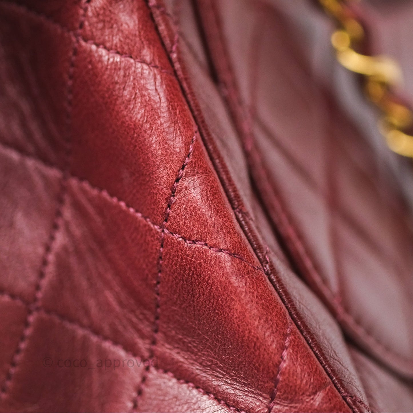 Chanel Vintage Mini Square Burgundy Lambskin 24K Gold Hardware